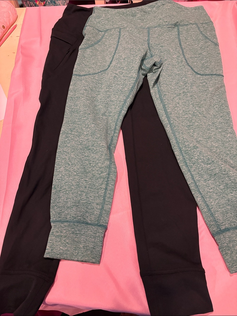 Zella Leggings Bundle Sz L Black Green High Waist Pocket Athletic legging Pants
